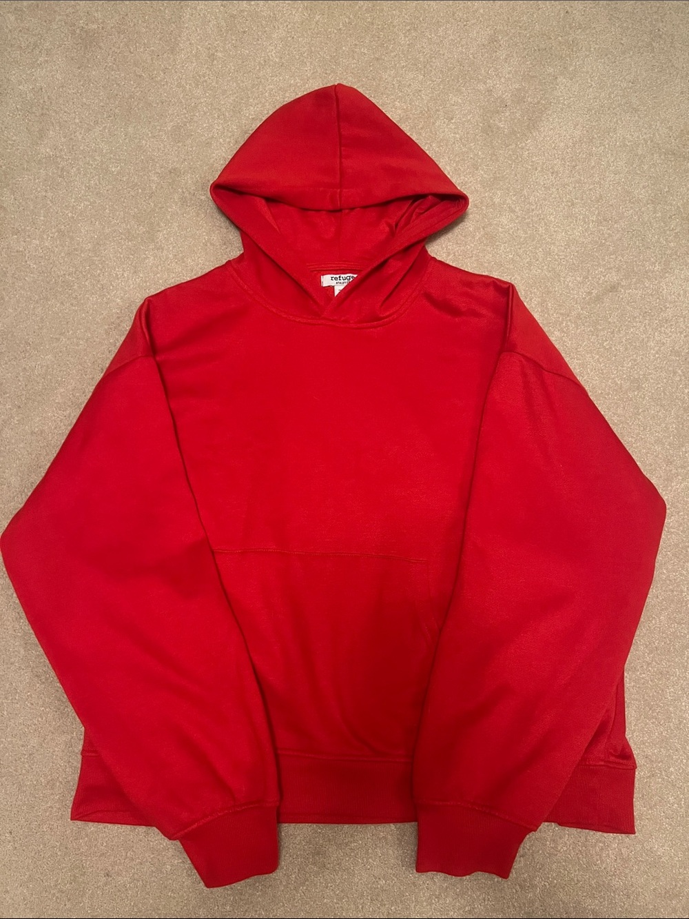 Red Crewneck Hooded Sweater